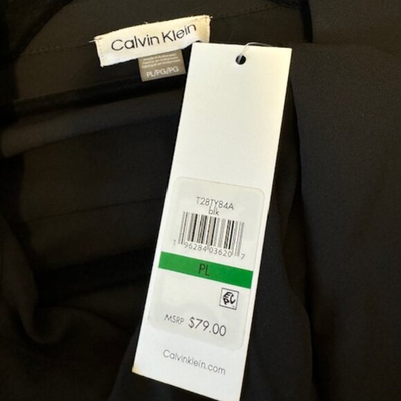 Calvin Klein Petite Ruffled-Front Button-Down Blouse in Black Size Petite Large - Picture 4 of 5